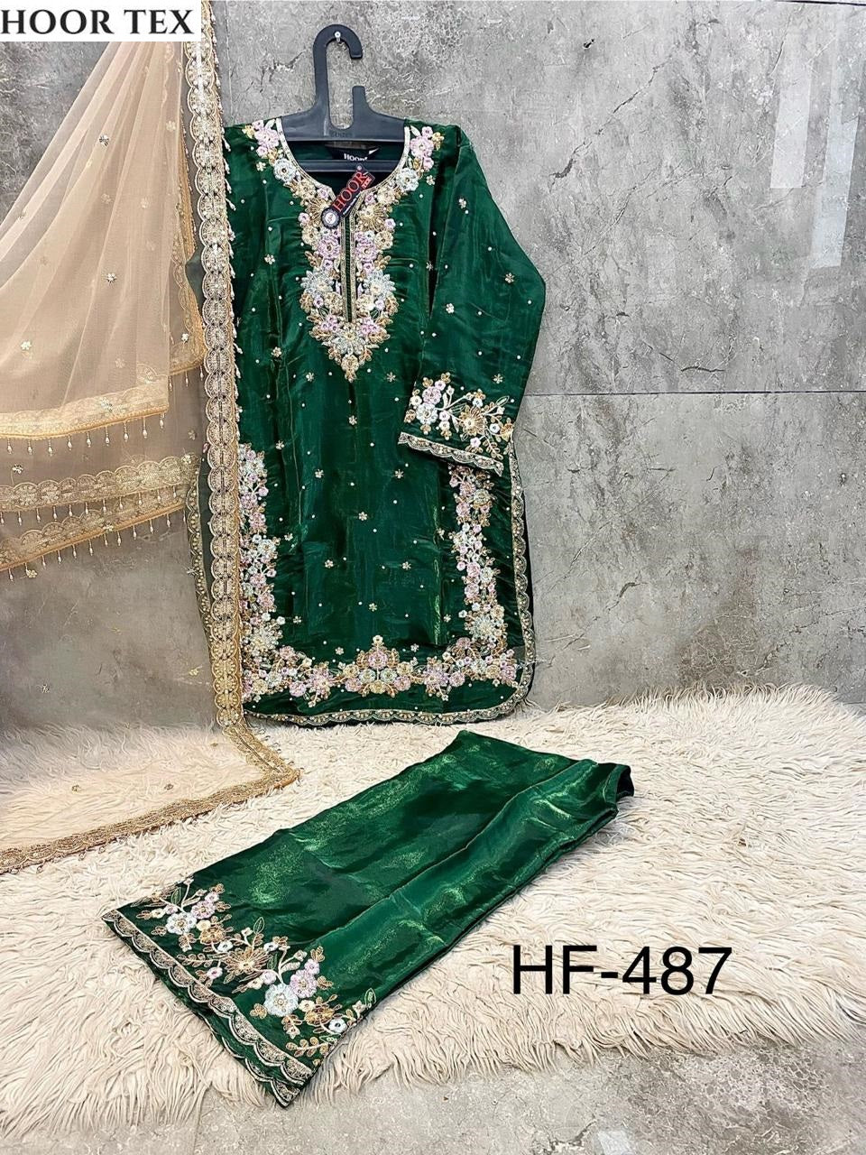 Hf-487-D Hoor Tex Jimmy Choo Pakistani Readymade Suits