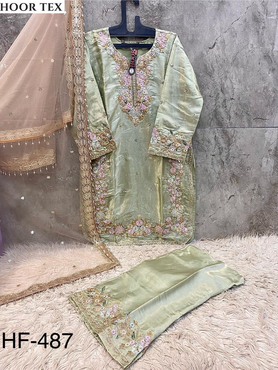 Hf-487-H Hoor Tex Jimmy Choo Pakistani Readymade Suits