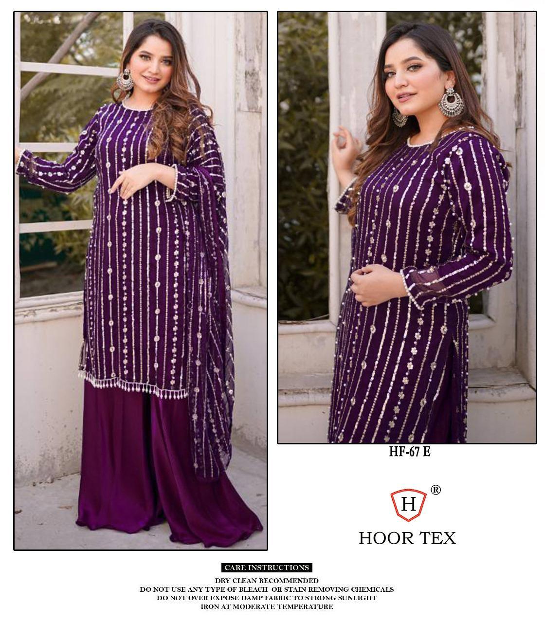 Hf-67D Hoor Tex Georgette Pakistani Readymade Suits