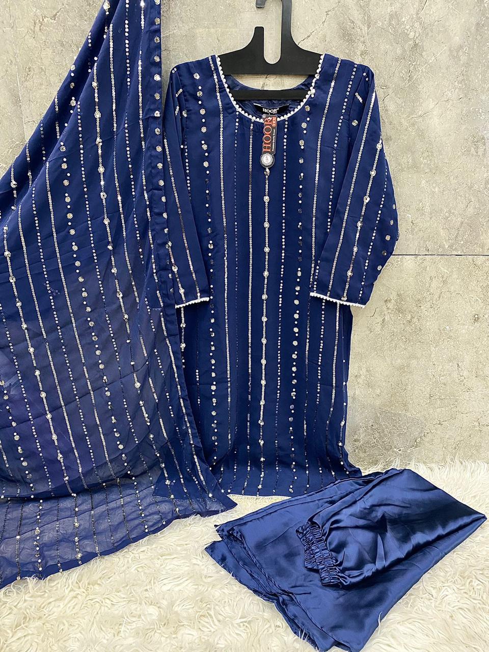 Hf-67F Hoor Tex Georgette Pakistani Readymade Suits