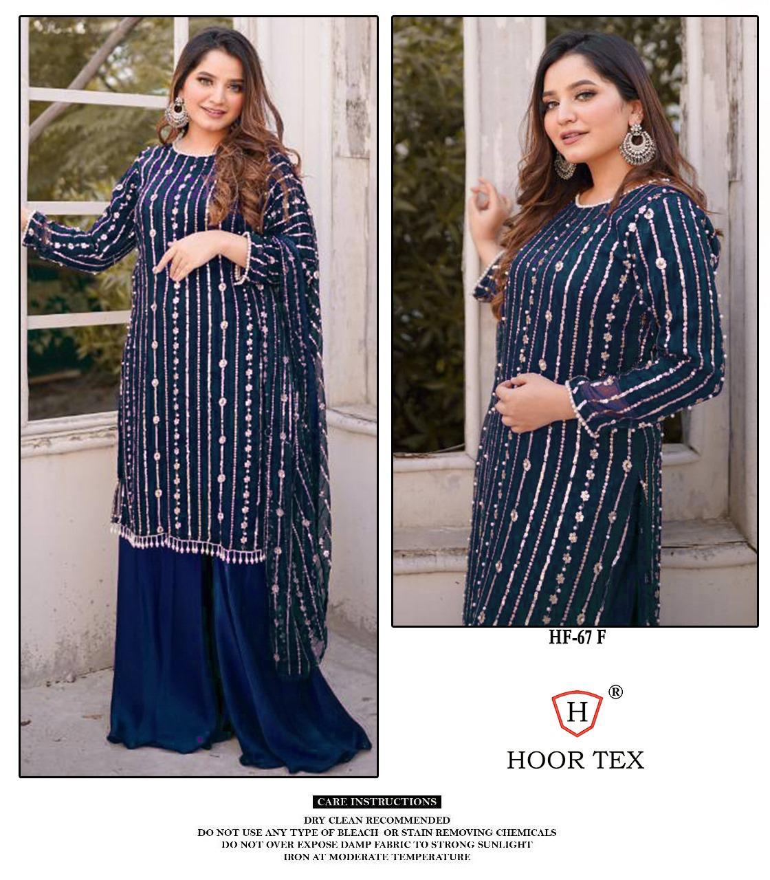 Hf-67F Hoor Tex Georgette Pakistani Readymade Suits