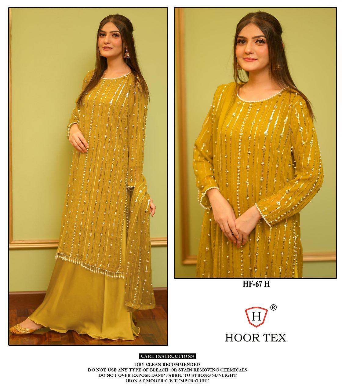 Hf-67H Hoor Tex Georgette Pakistani Readymade Suits