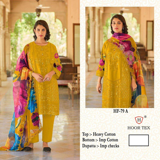 Hf-79A Hoor Tex Cotton Pakistani Readymade Suits