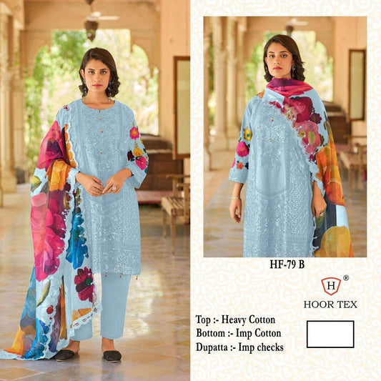 Hf-79B Hoor Tex Cotton Pakistani Readymade Suits