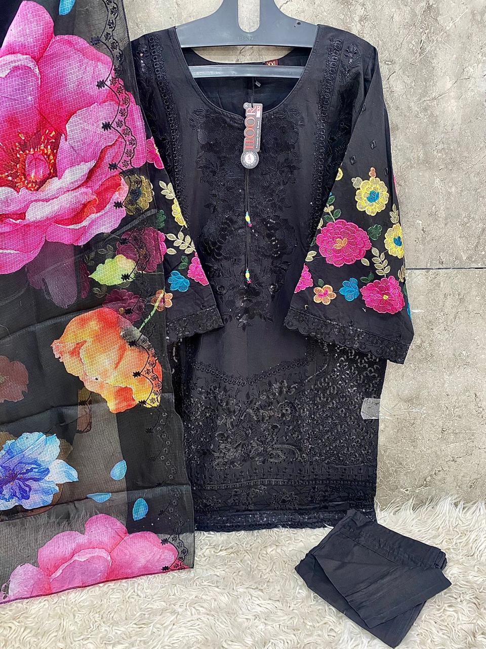 Hf-79C Hoor Tex Cotton Pakistani Readymade Suits