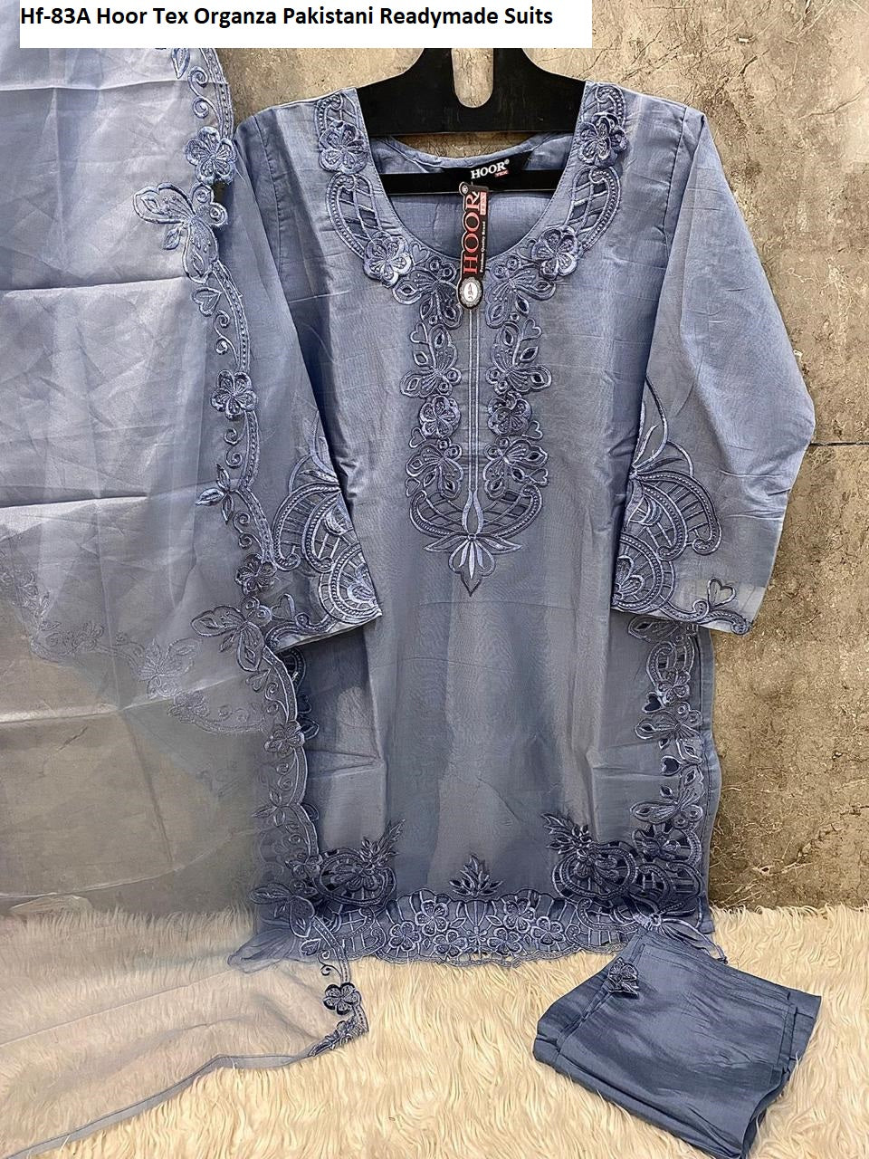 Hf-83A Hoor Tex Organza Pakistani Readymade Suits