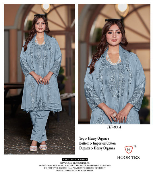 Hf-83A Hoor Tex Organza Pakistani Readymade Suits