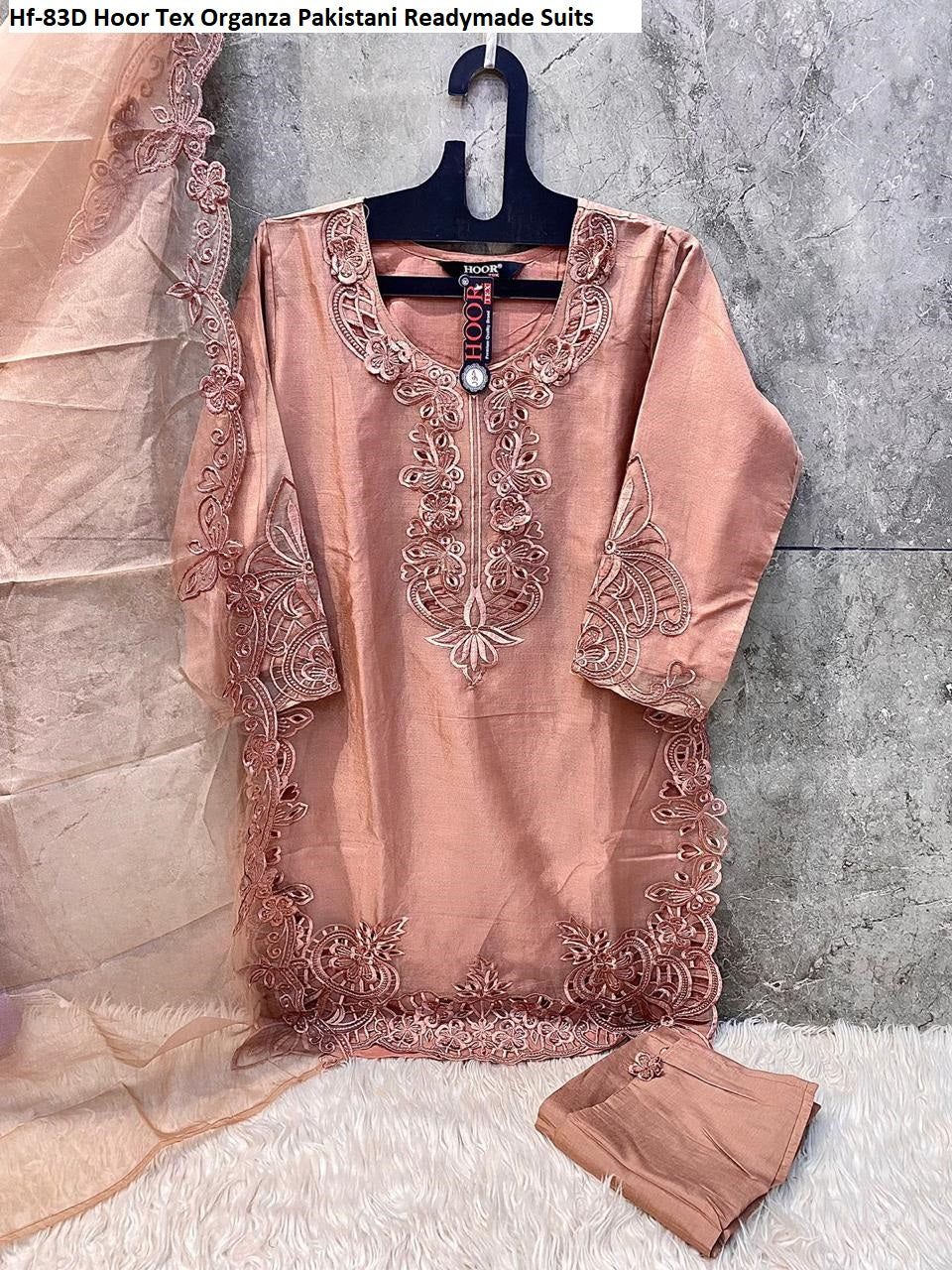 Hf-83B Hoor Tex Organza Pakistani Readymade Suits