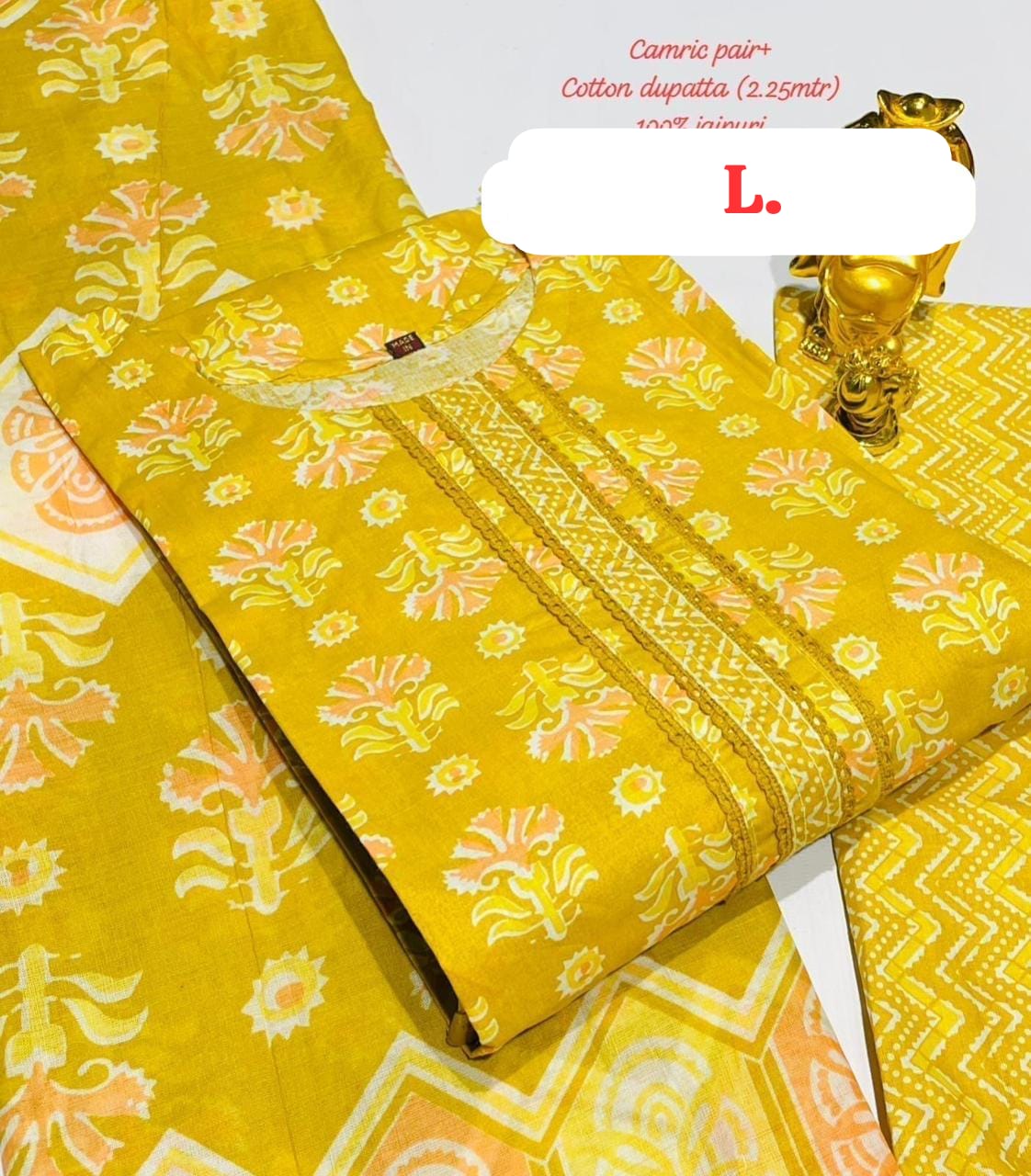 Hi V Neck Non-Branded Stpmr Cotton Readymade Suits