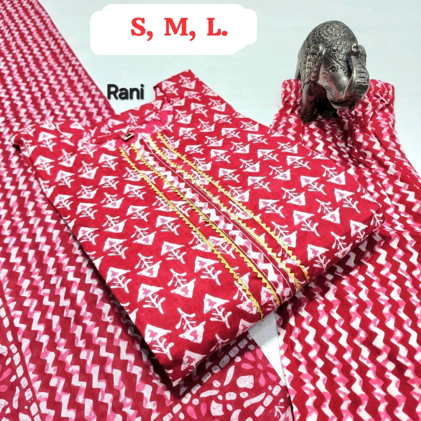 Hi V Neck Non-Branded Stpmr Cotton Readymade Suits