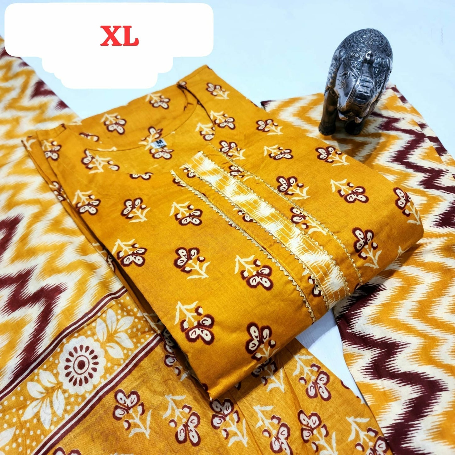 Hi V Neck Non-Branded Stpmr Cotton Readymade Suits