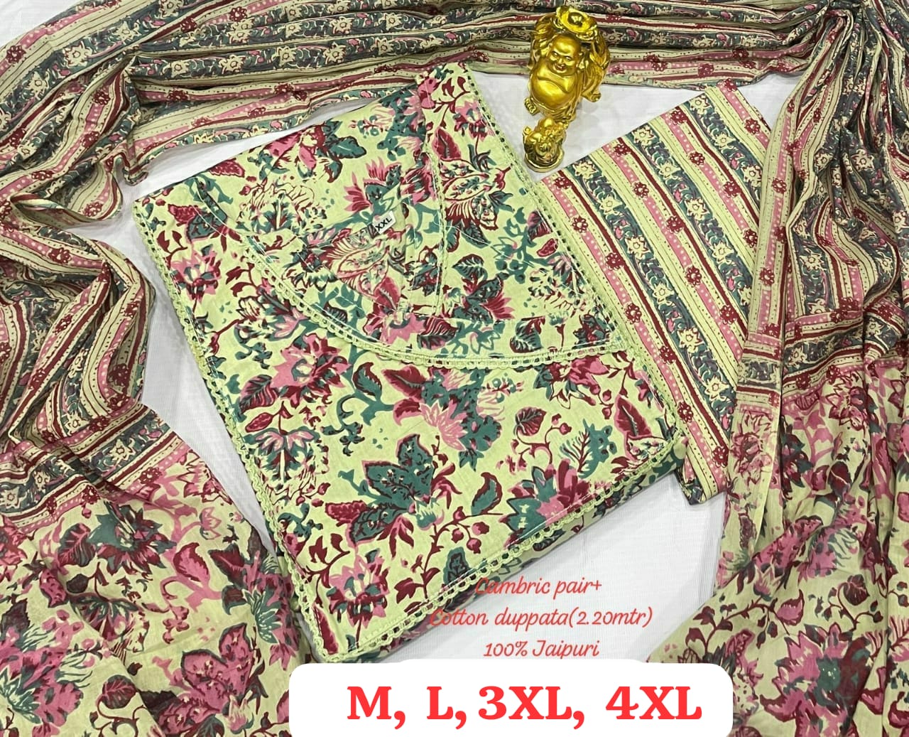 Hi V Neck Non-Branded Stpmr Cotton Readymade Suits