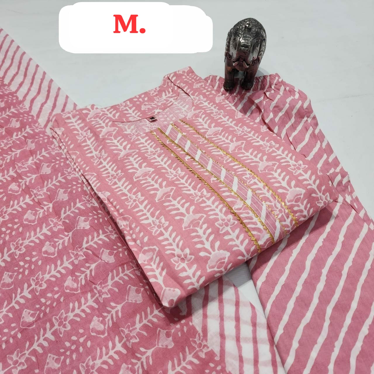 Hi V Neck Non-Branded Stpmr Cotton Readymade Suits