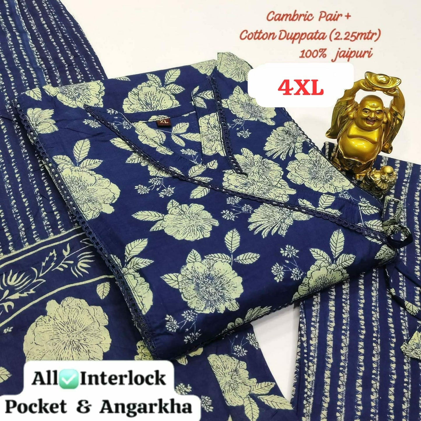 Hi V Neck Non-Branded Stpmr Cotton Readymade Suits
