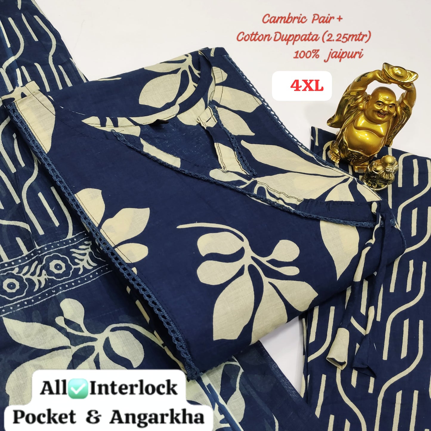 Hi V Neck Non-Branded Stpmr Cotton Readymade Suits