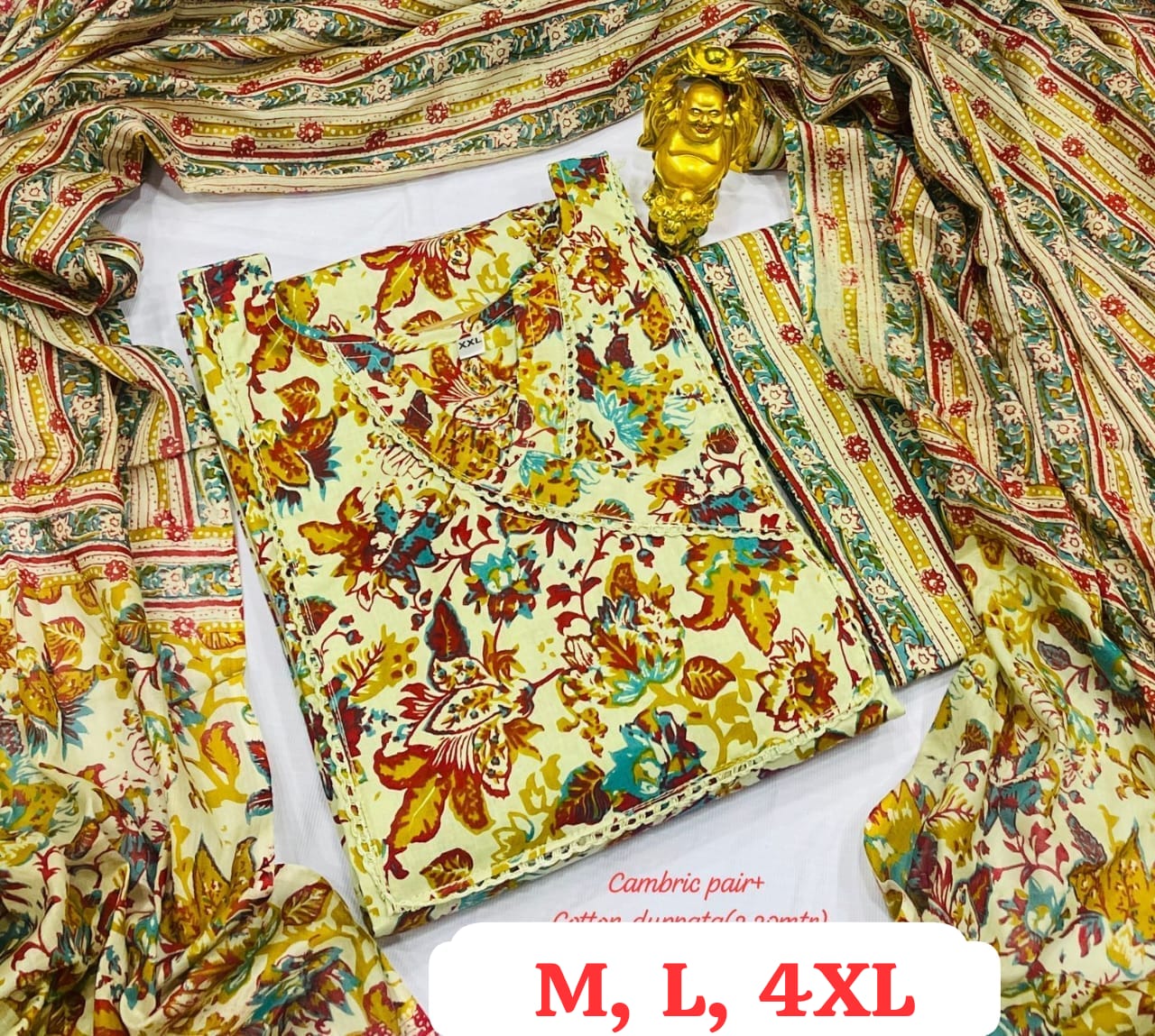 Hi V Neck Non-Branded Stpmr Cotton Readymade Suits