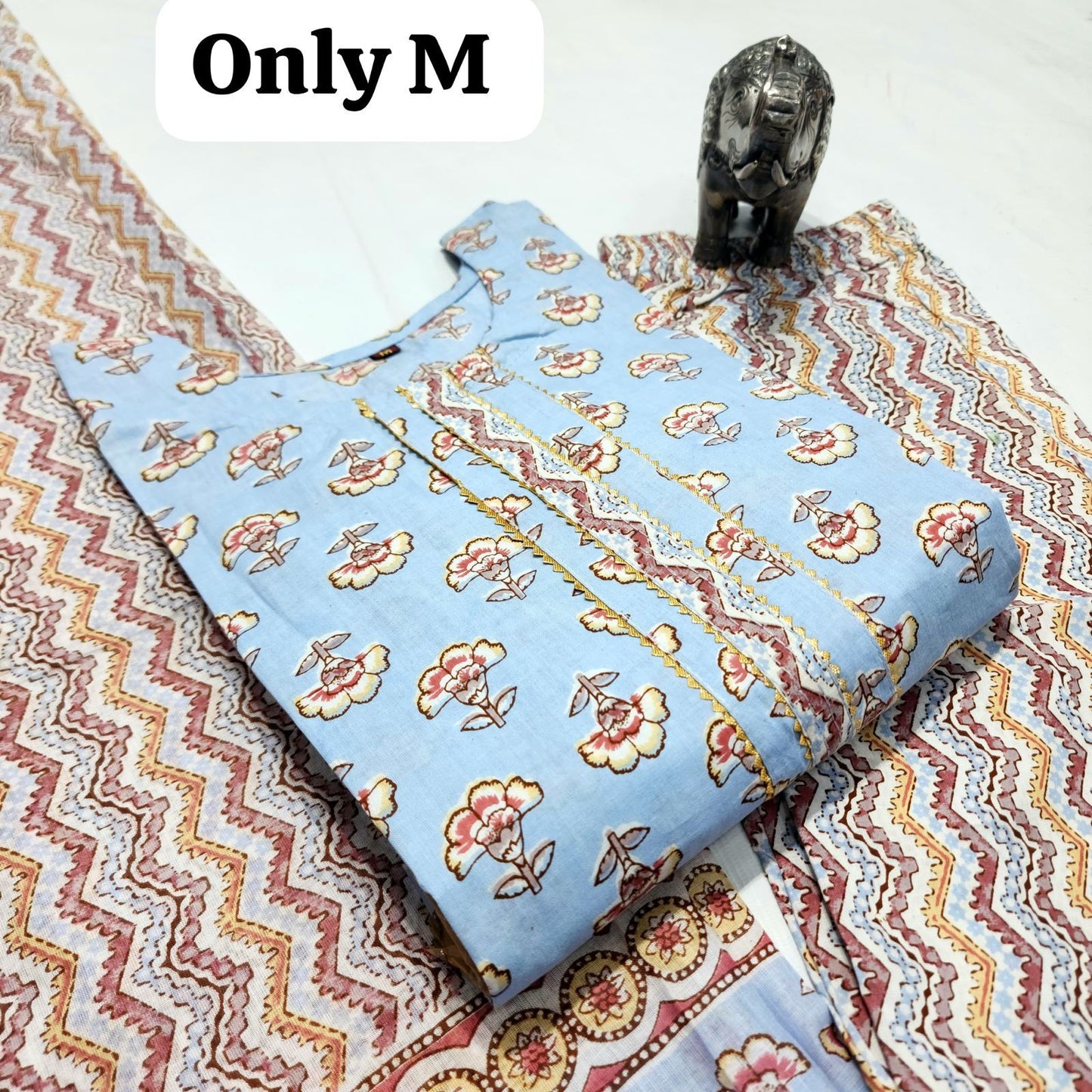 Hi V Neck Non-Branded Stpmr Cotton Readymade Suits