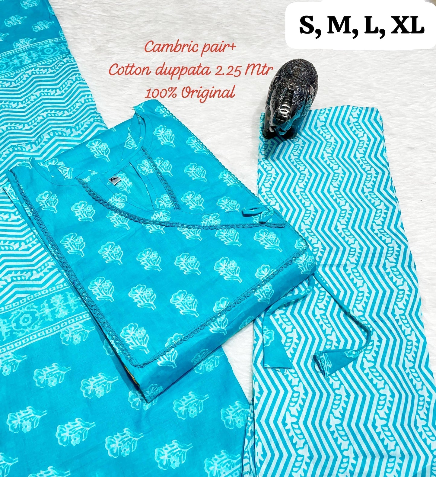 Hi V Neck Non-Branded Stpmr Cotton Readymade Suits