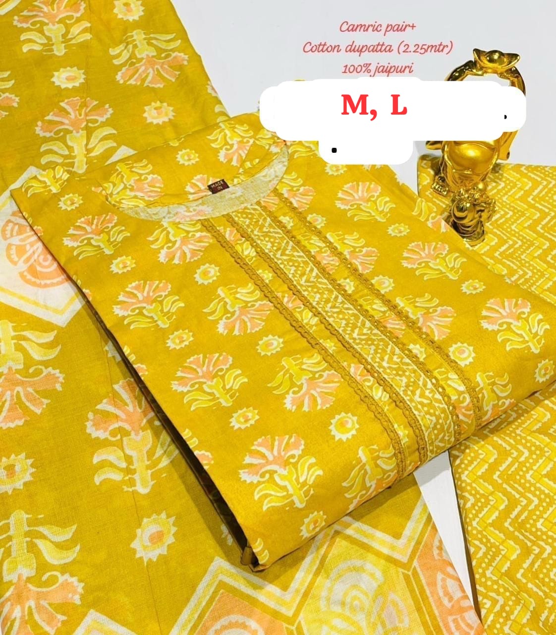 Hi V Neck Non-Branded Stpmr Cotton Readymade Suits