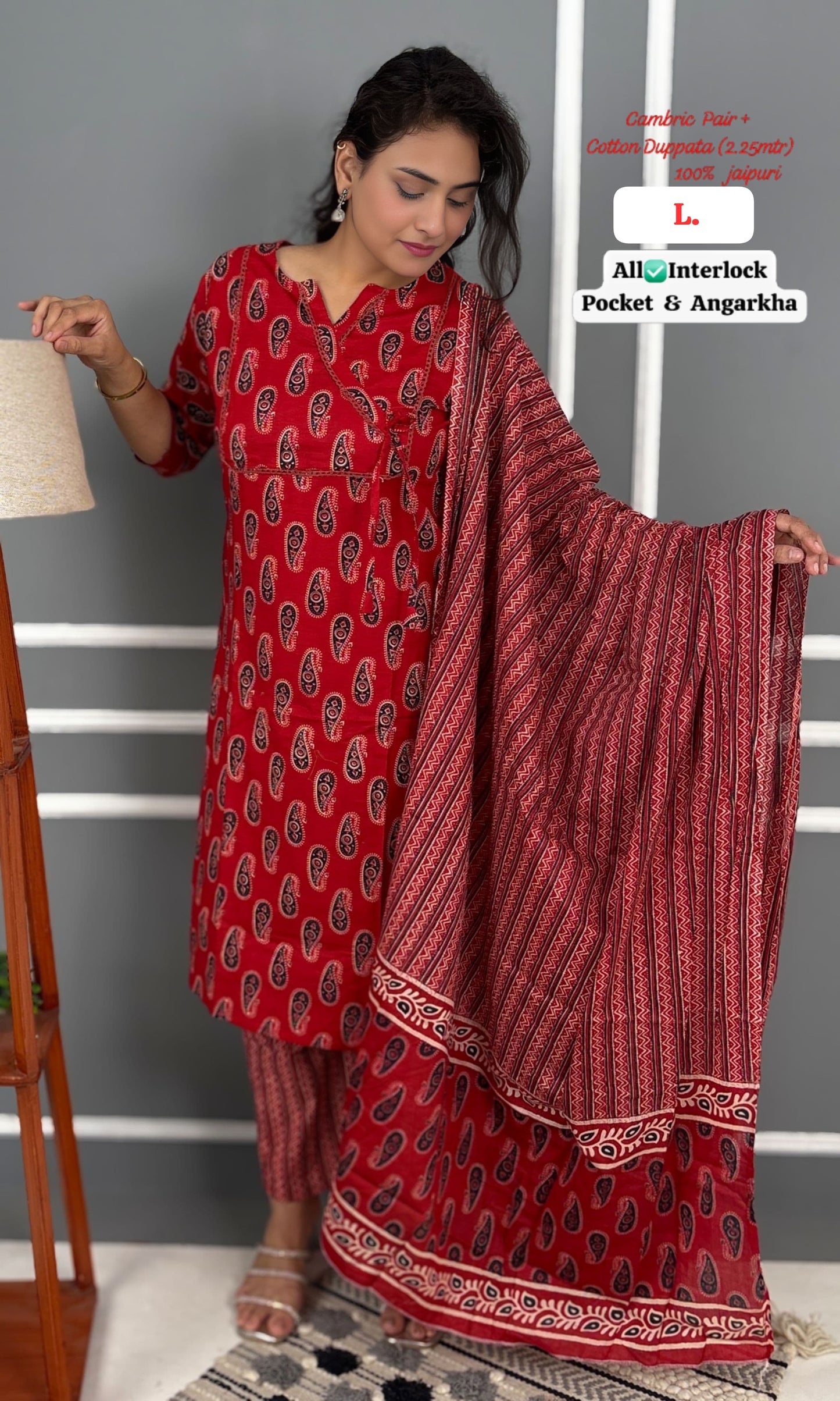 Hi V Neck Non-Branded Stpmr Cotton Readymade Suits