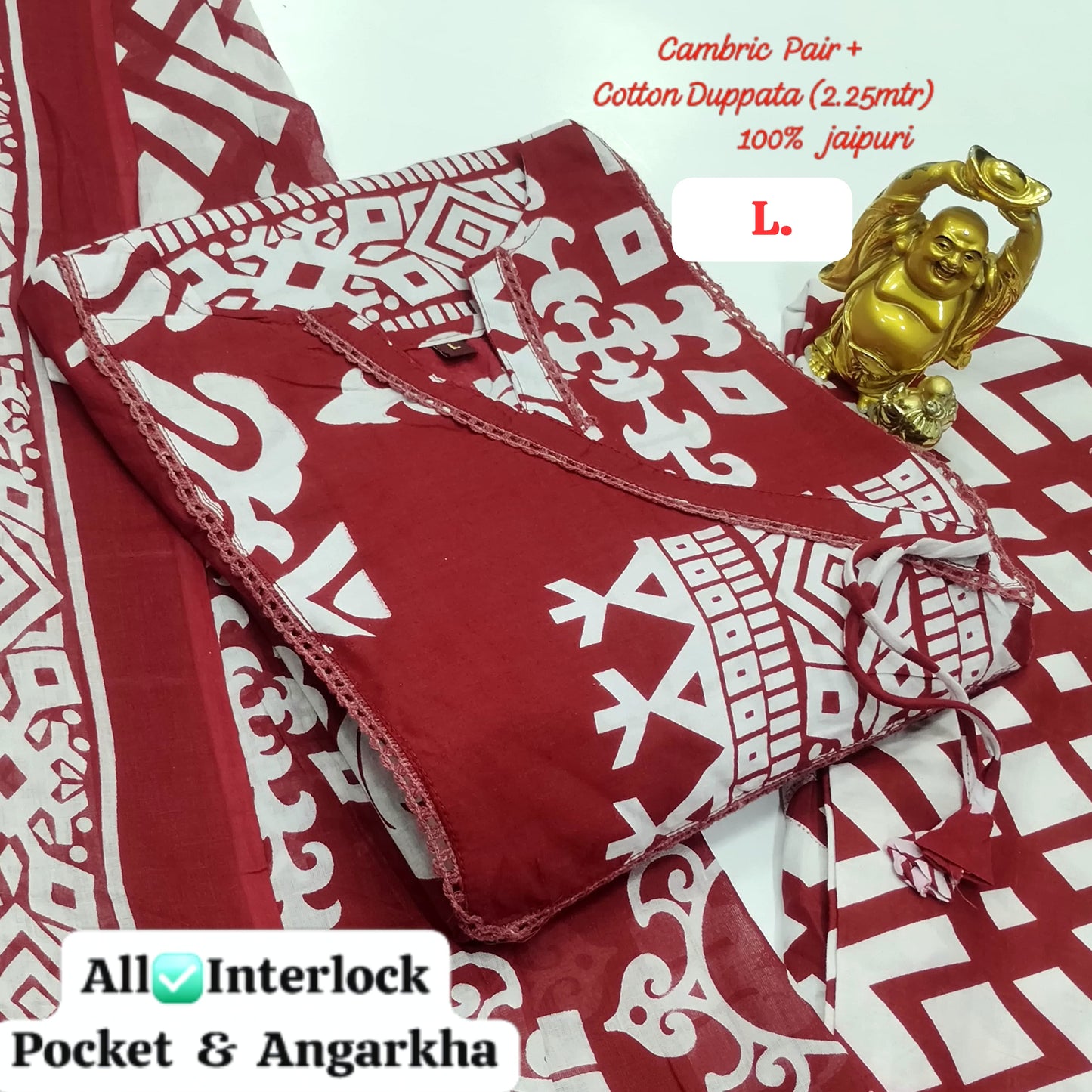 Hi V Neck Non-Branded Stpmr Cotton Readymade Suits