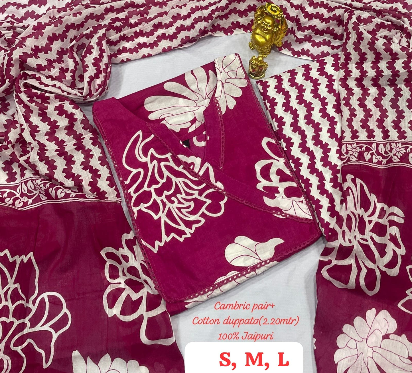 Hi V Neck Non-Branded Stpmr Cotton Readymade Suits