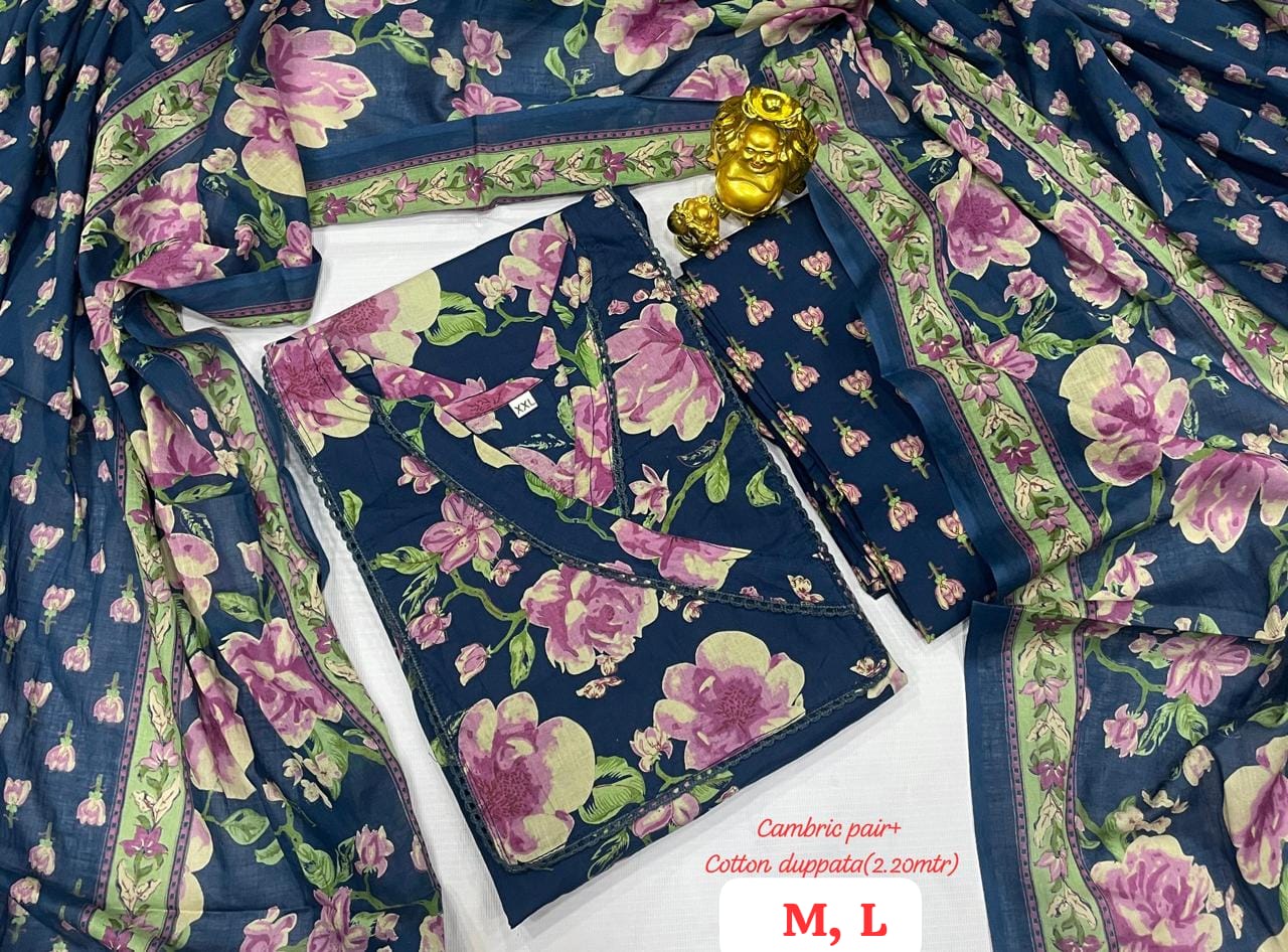 Hi V Neck Non-Branded Stpmr Cotton Readymade Suits