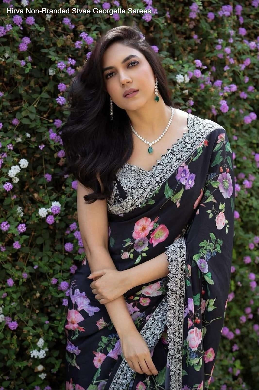 Hirva Non-Branded Stvae Georgette Sarees
