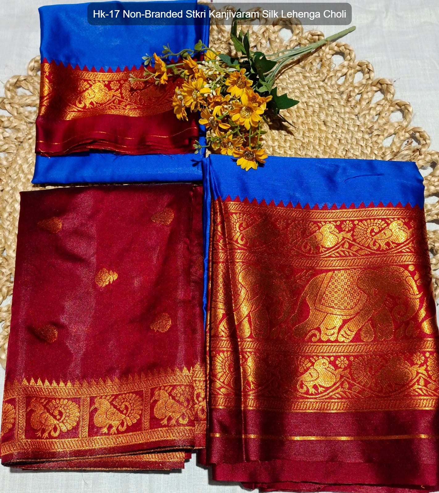Hk-17 Non-Branded Stkri Kanjivaram Silk Lehenga Choli