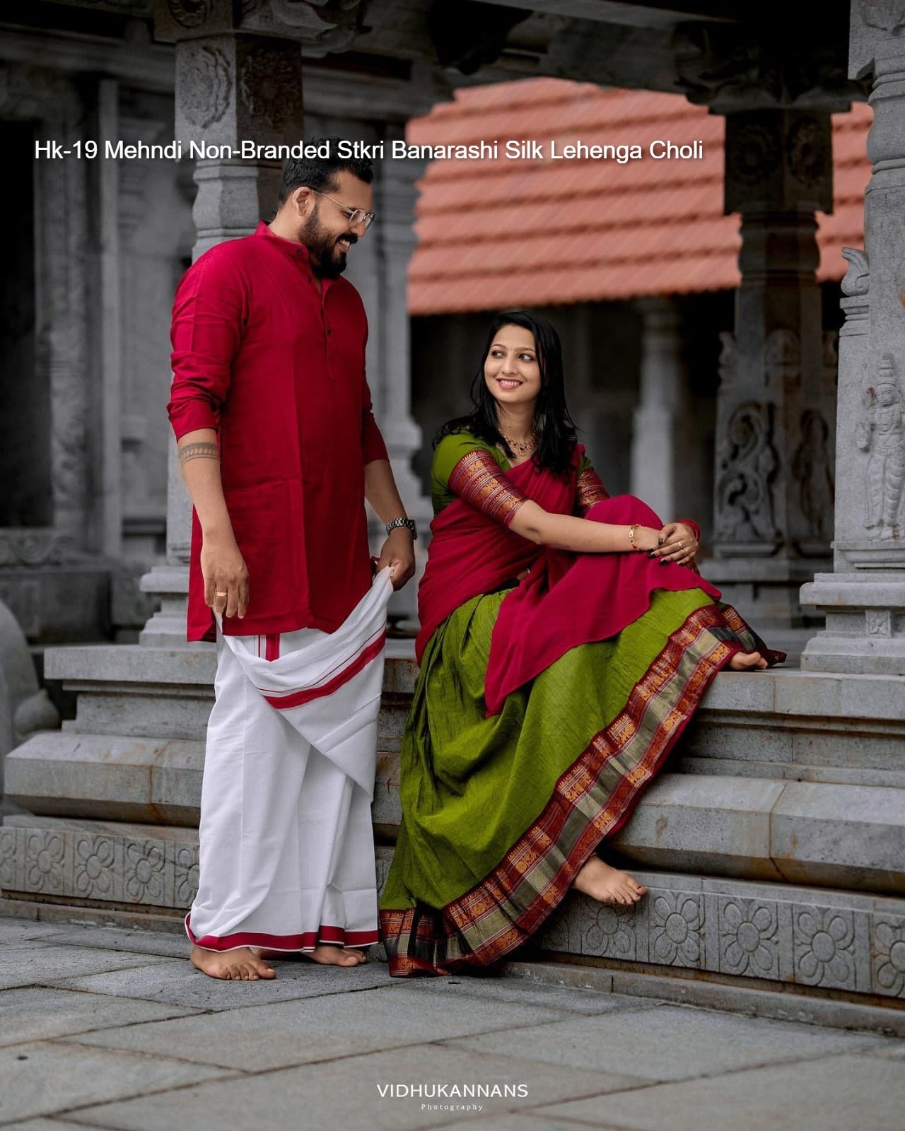 Hk-19 Mehndi Non-Branded Stkri Banarashi Silk Lehenga Choli
