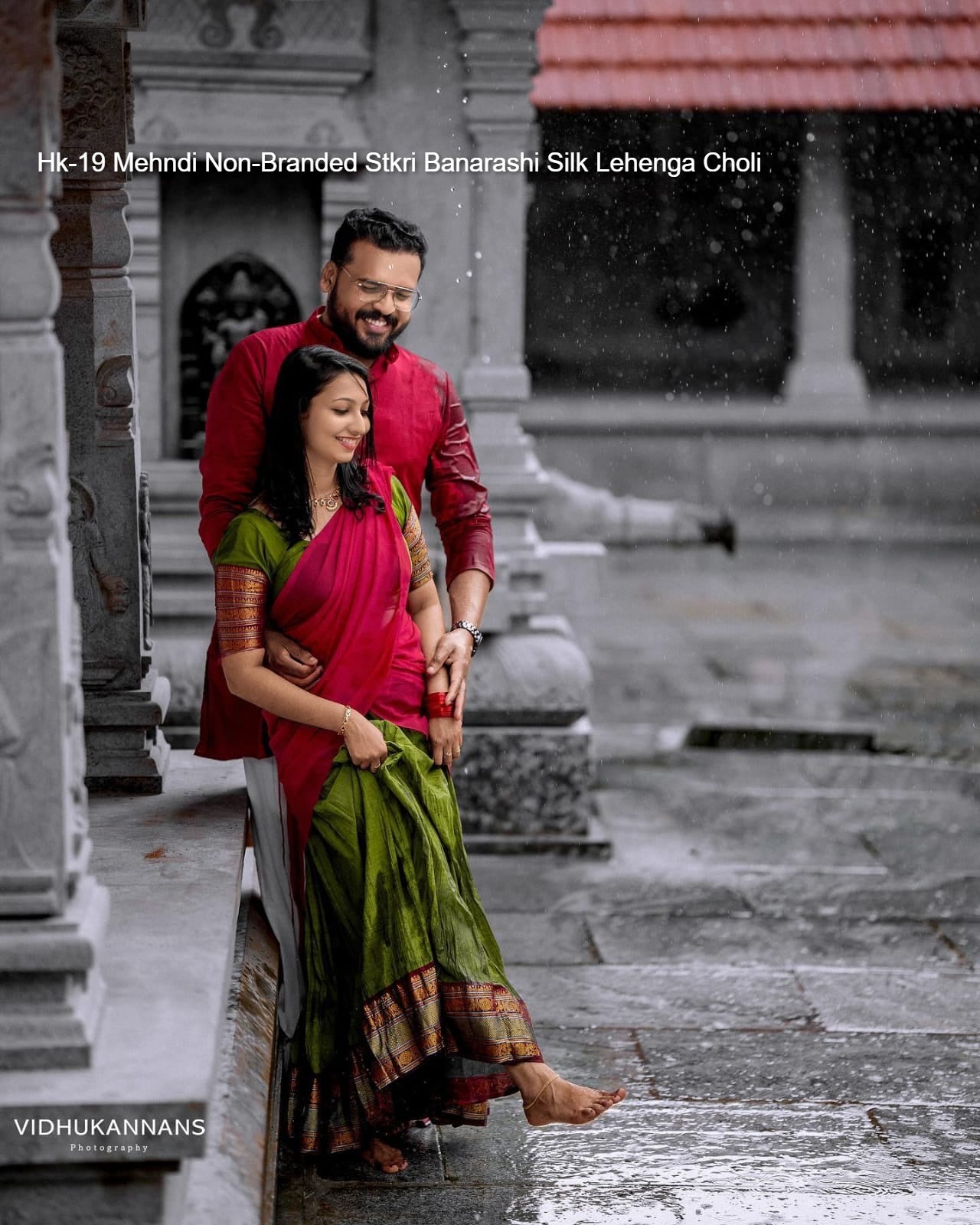 Hk-19 Mehndi Non-Branded Stkri Banarashi Silk Lehenga Choli