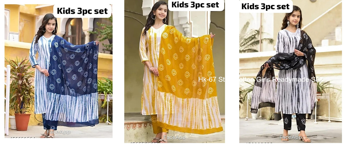 Hk-67 Stkri Cotton Girls Readymade Suit