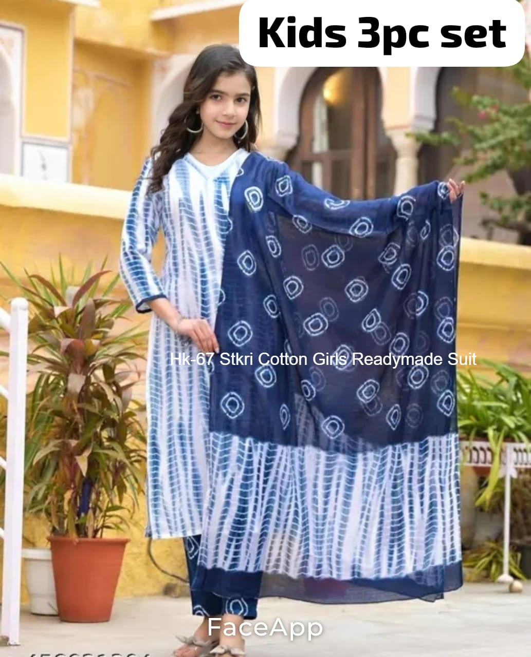 Hk-67 Stkri Cotton Girls Readymade Suit