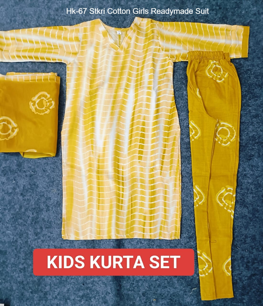 Hk-67 Stkri Cotton Girls Readymade Suit