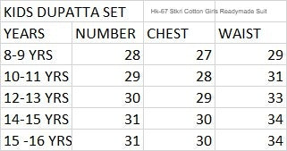 Hk-67 Stkri Cotton Girls Readymade Suit