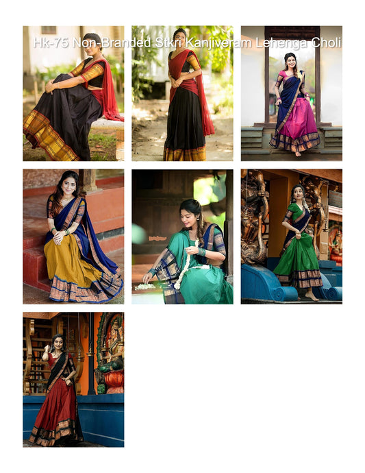 Hk-75 Non-Branded Stkri Kanjiveram Lehenga Choli