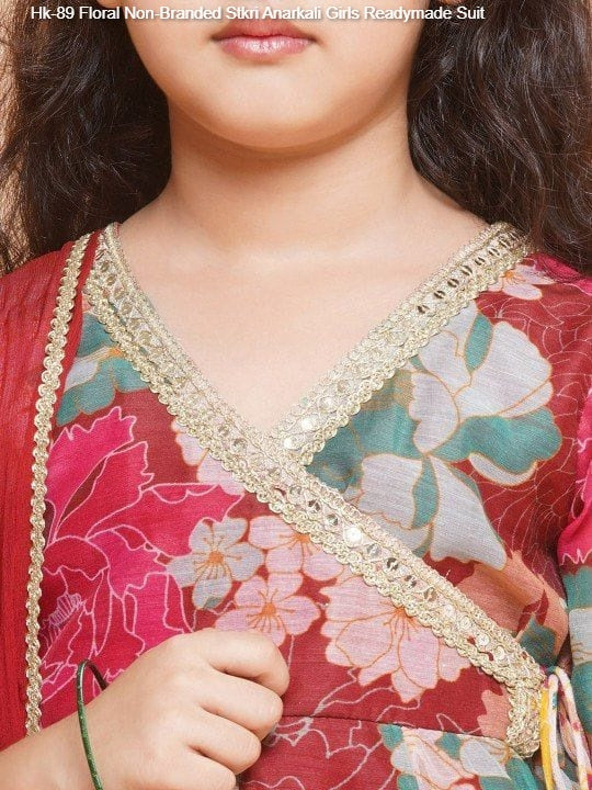 Hk-89 Floral Non-Branded Stkri Anarkali Girls Readymade Suit