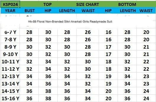 Hk-89 Floral Non-Branded Stkri Anarkali Girls Readymade Suit