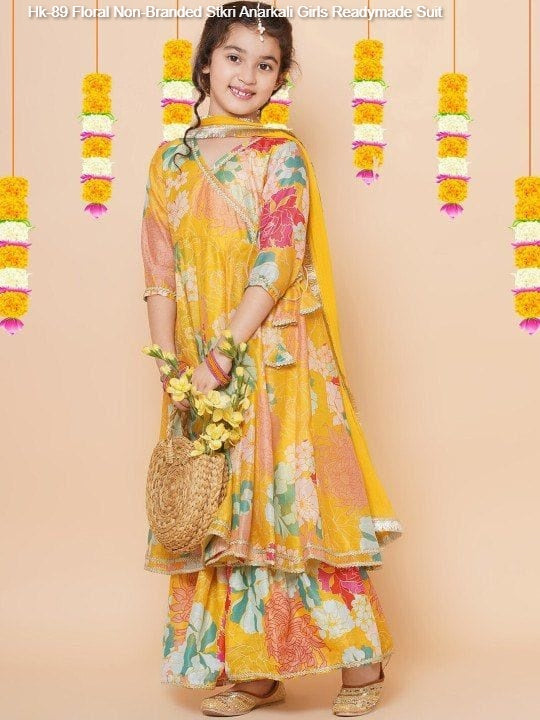 Hk-89 Floral Non-Branded Stkri Anarkali Girls Readymade Suit