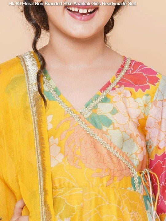 Hk-89 Floral Non-Branded Stkri Anarkali Girls Readymade Suit