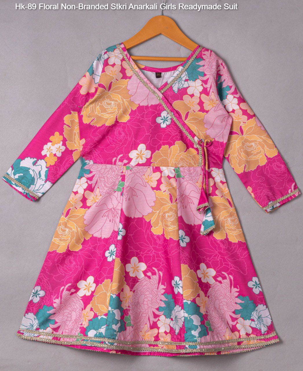 Hk-89 Floral Non-Branded Stkri Anarkali Girls Readymade Suit