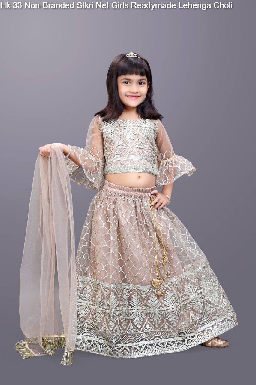 Hk 33 Non-Branded Stkri Net Girls Readymade Lehenga Choli