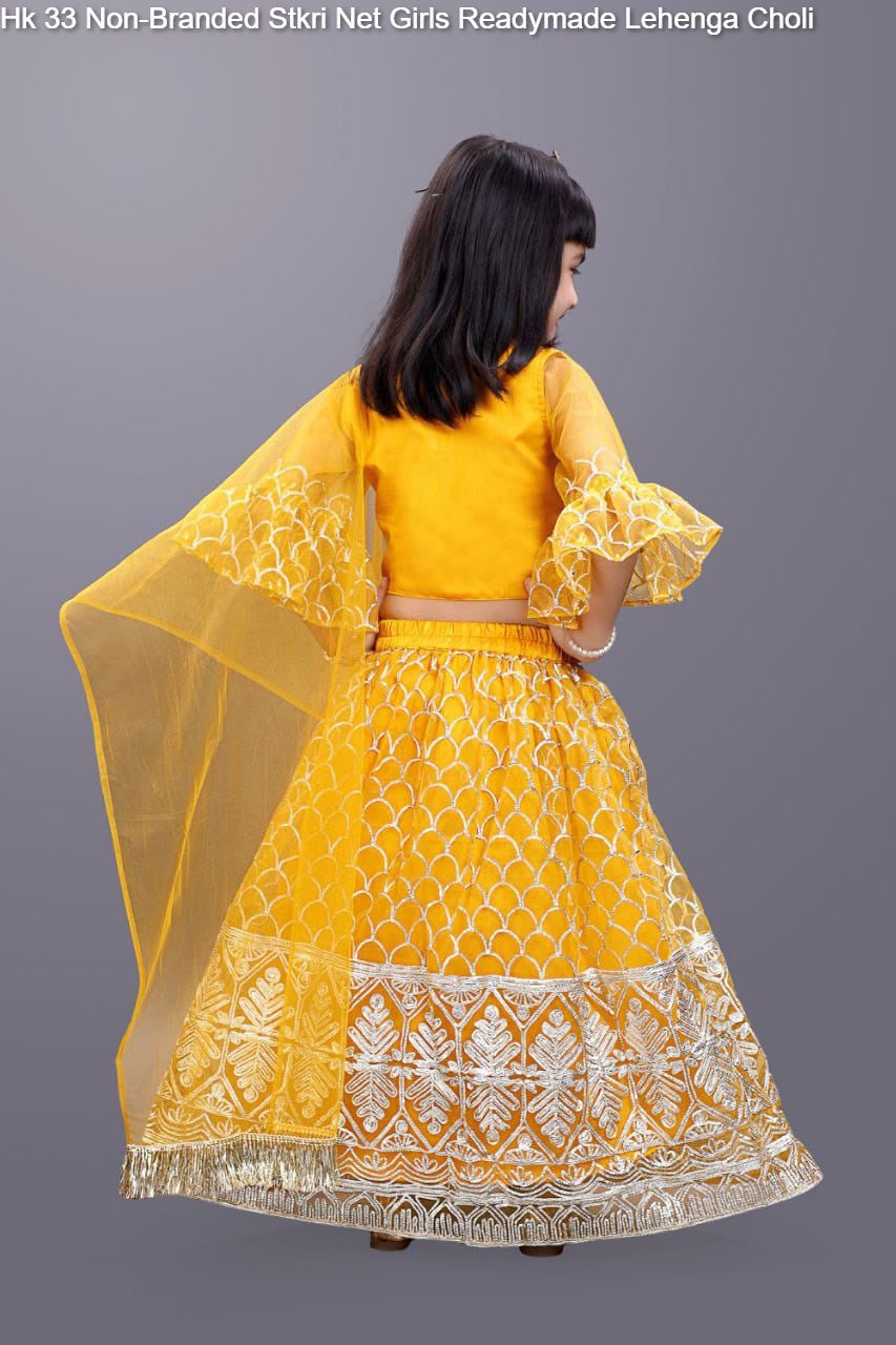 Hk 33 Non-Branded Stkri Net Girls Readymade Lehenga Choli