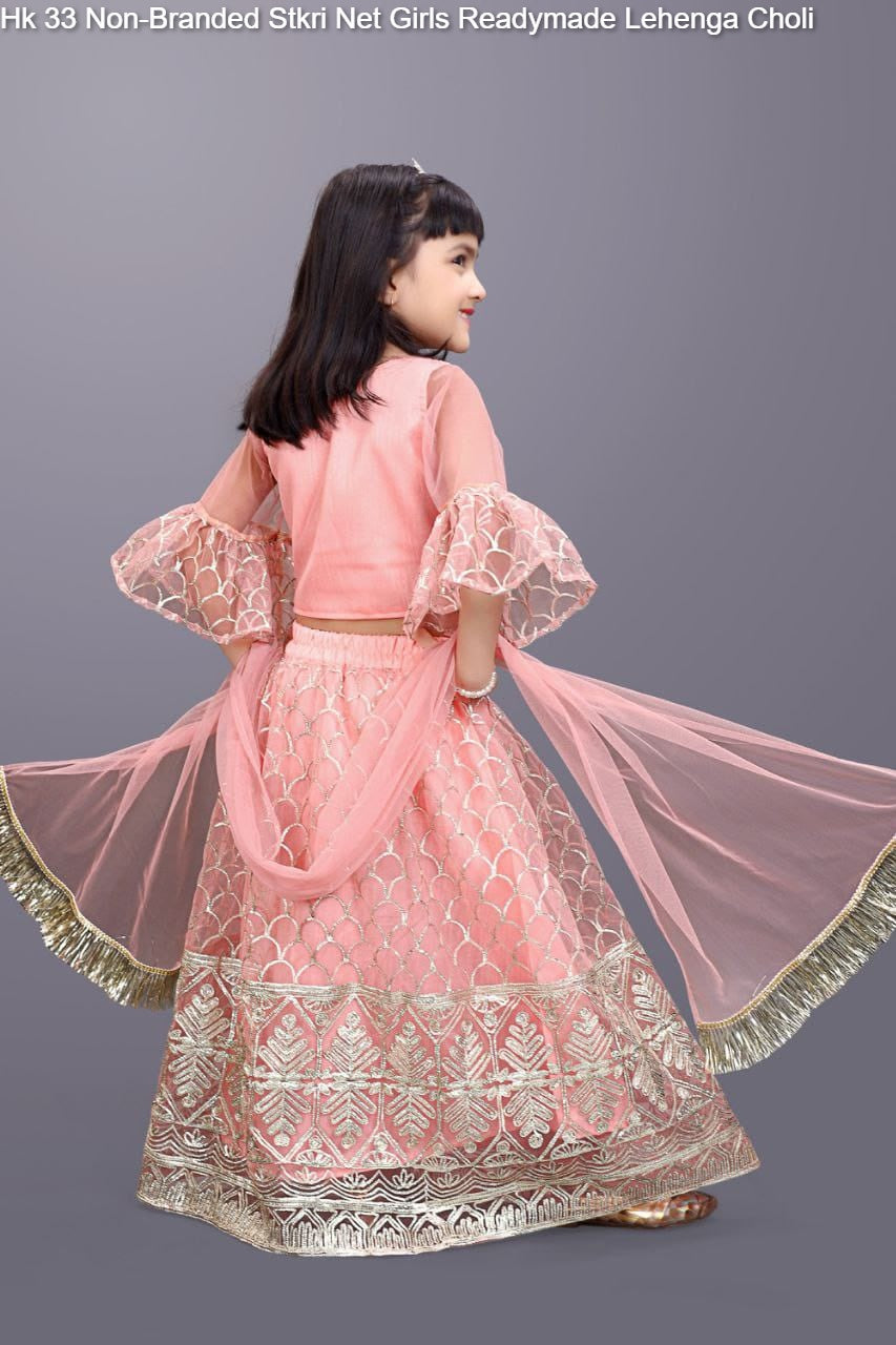 Hk 33 Non-Branded Stkri Net Girls Readymade Lehenga Choli