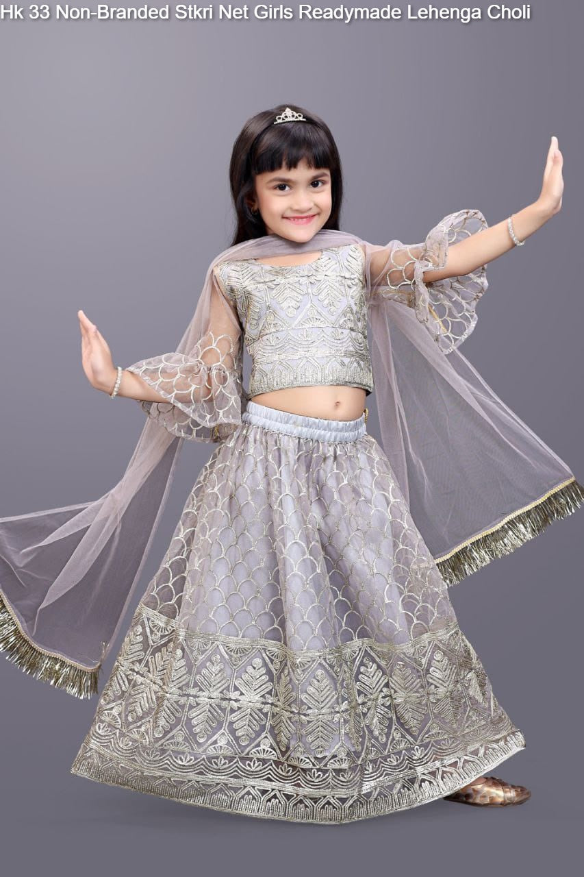 Hk 33 Non-Branded Stkri Net Girls Readymade Lehenga Choli