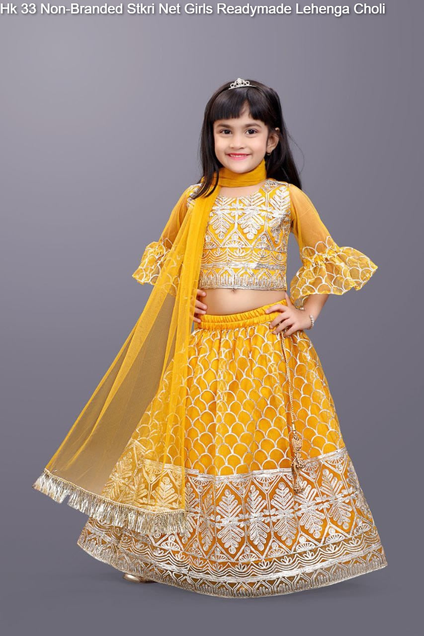Hk 33 Non-Branded Stkri Net Girls Readymade Lehenga Choli
