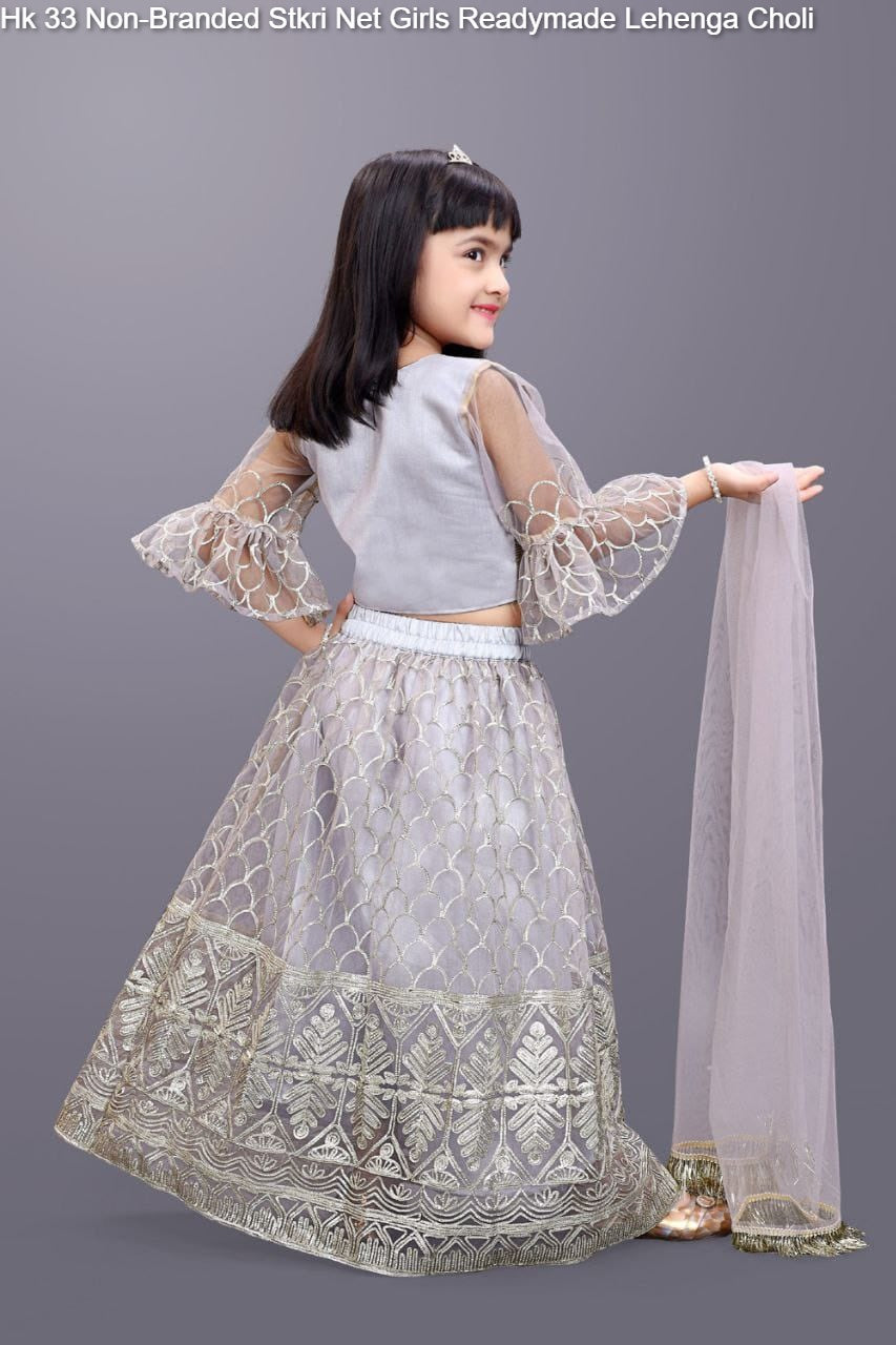 Hk 33 Non-Branded Stkri Net Girls Readymade Lehenga Choli