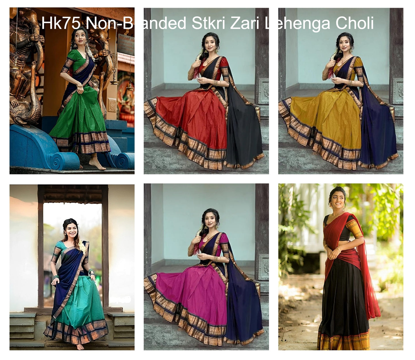 Hk75 Non-Branded Stkri Zari Lehenga Choli