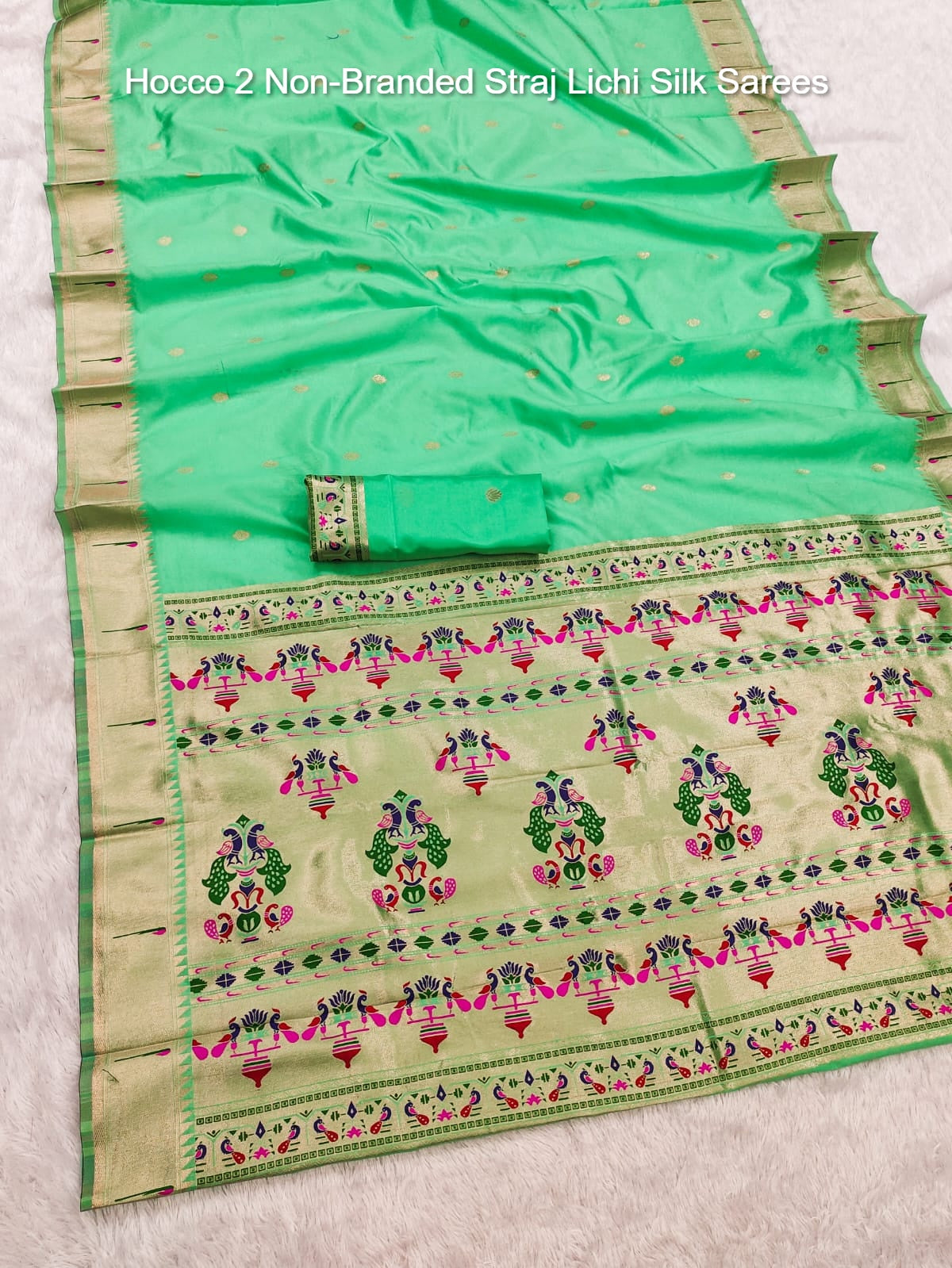 Hocco 2 Non-Branded Straj Lichi Silk Sarees