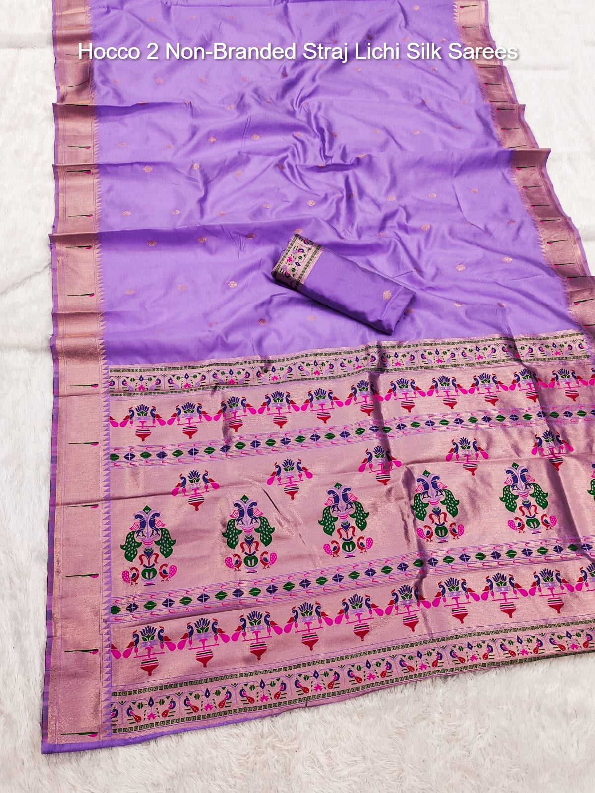 Hocco 2 Non-Branded Straj Lichi Silk Sarees